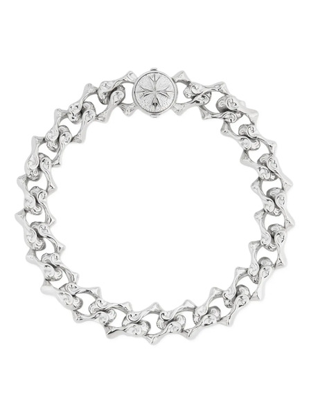  Emanuele Bicocchi Sharp Chain Logo Bracelet - Silver 