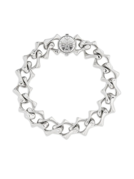  Emanuele Bicocchi Sharp Chain Logo Bracelet - Silver 