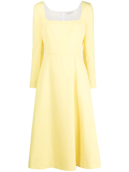  Emilia Wickstead Long-sleeve Flared Midi Dress - Yellow 