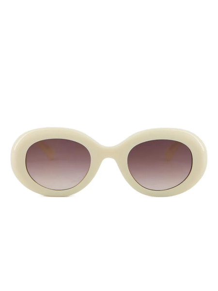  Emmanuelle Khanh Oval-frame Sunglasses - White 