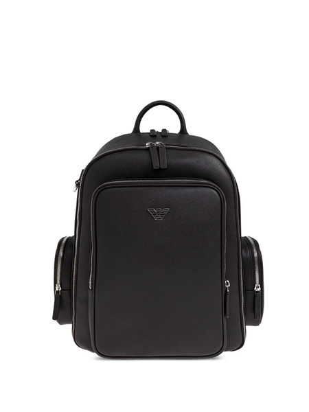  Emporio Armani Asv Triangle-logo Backpack - Brown 