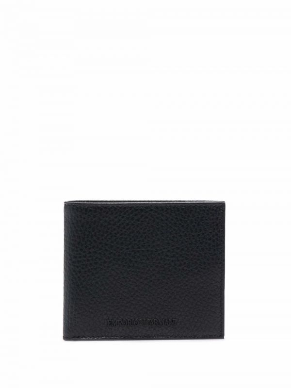  Emporio Armani Bi-fold Leather Wallet - Black 