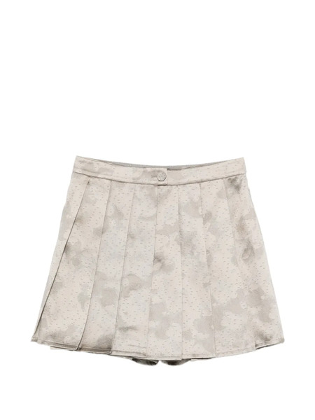  Emporio Armani Button Pleated Mini Skirt - Neutrals 