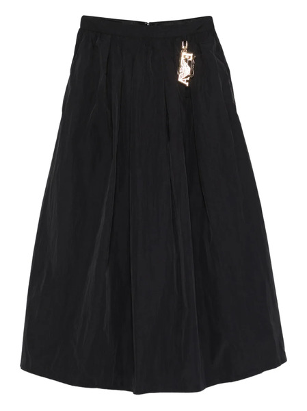  Emporio Armani Charm Pleated Midi Skirt - Black 