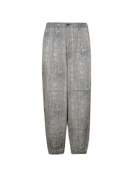  Emporio Armani Irregular Lines Pattern Tapered Trousers - Neutrals 