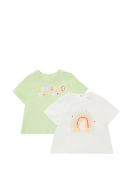  Emporio Armani Kids Graphic-prints Cotton T-shirts 2-pack - White 