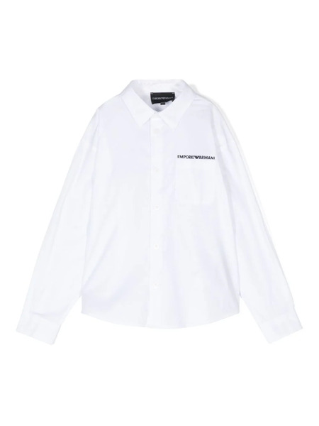  Emporio Armani Kids Logo-embroidered Shirt - White 