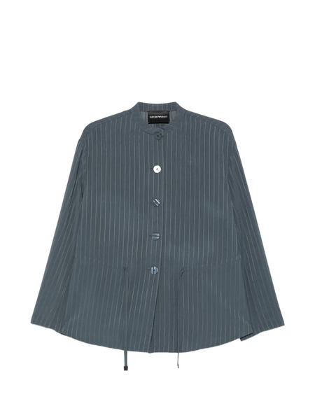  Emporio Armani Pinstripe Button-up Jacket - Blue 