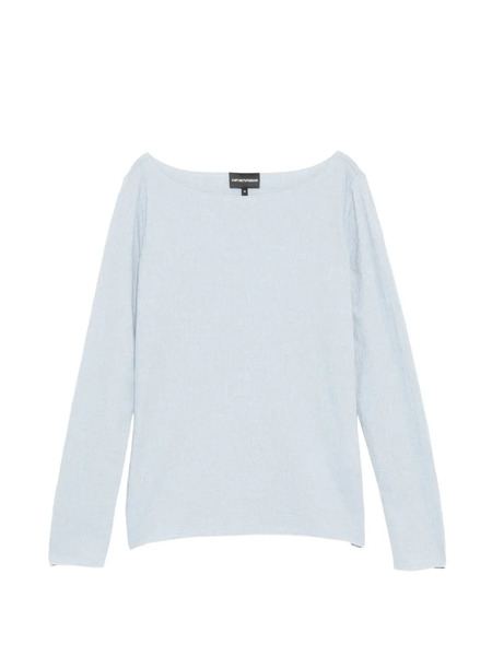  Emporio Armani Textured Knit Top - Blue 