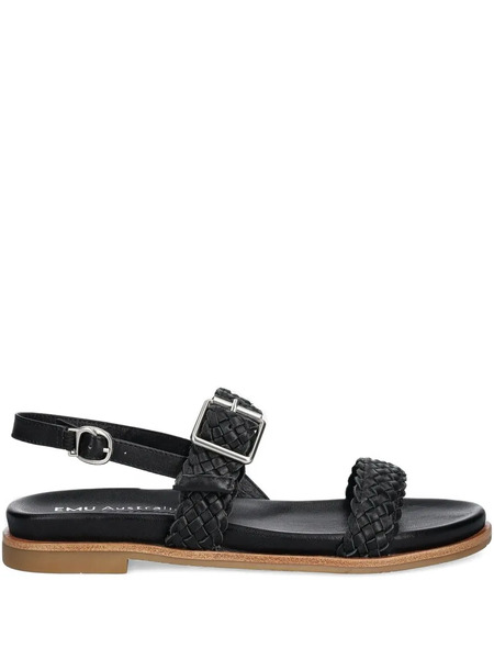  Emu Australia Braided-leather Buckle Sandals - Black 