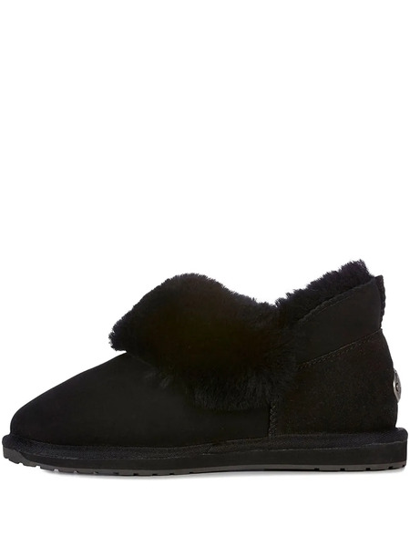  Emu Australia Sheepskin Fur-trimmed Slippers - Black 