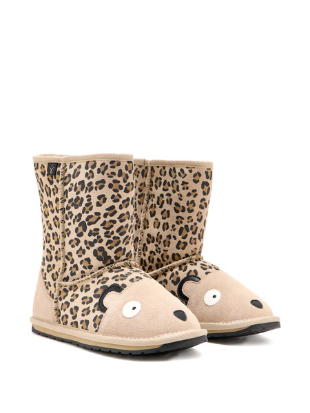  Emu Kids Leopard-print Boots - Neutrals 