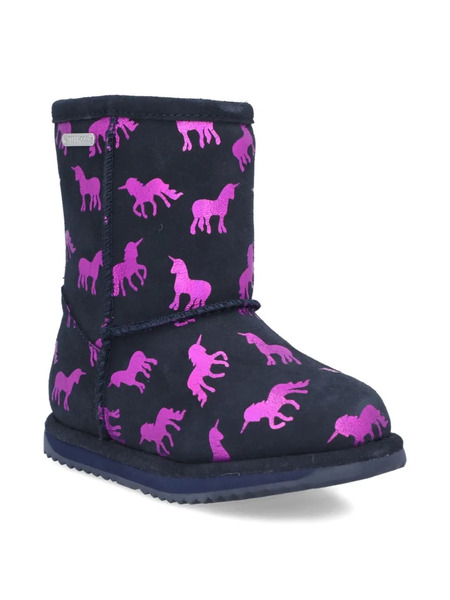  Emu Kids Rainbow Unicorn Slip-on Boots - Blue 