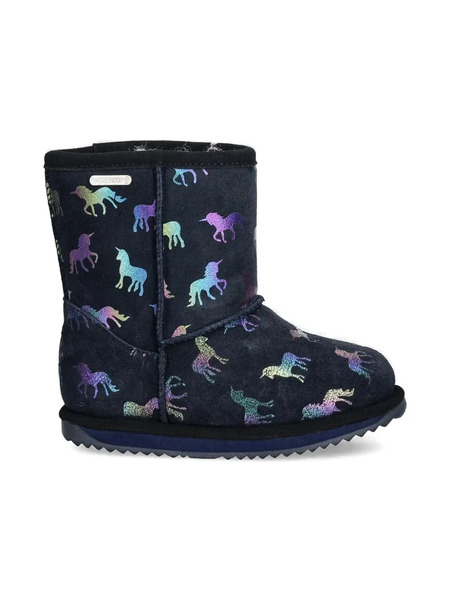  Emu Kids Unicorn-print Boots - Blue 