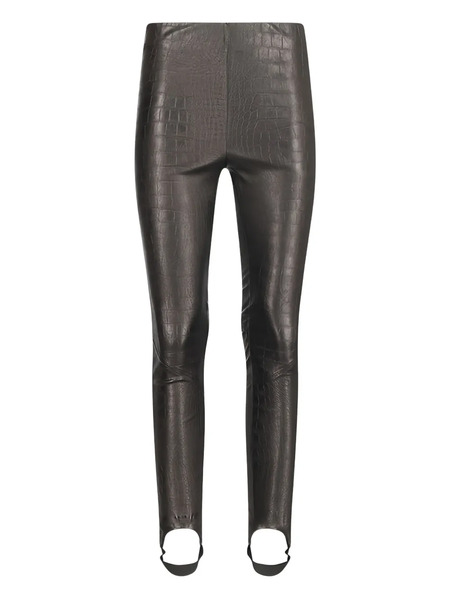  Enes Crocodile-effect Split-hem Leggings - Black 