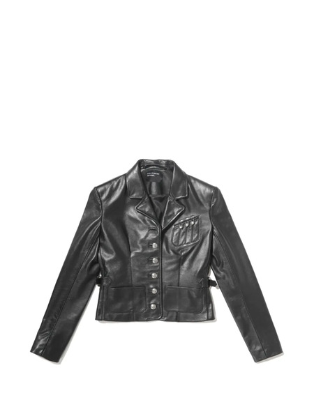  Enfants Riches Déprimés Button-fastening Leather Jacket - Black 