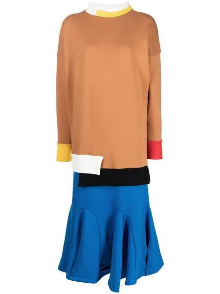  Enföld Colour-block Jersey-knit Dress - Brown 