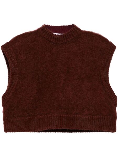 Enföld Cropped Knitted Vest - Brown 