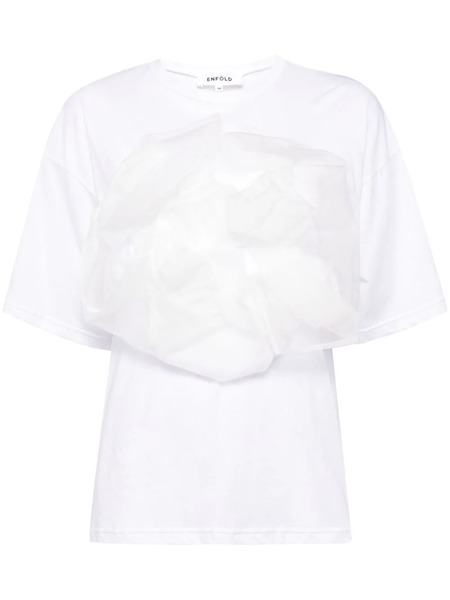  Enföld Floral-appliqué T-shirt - White 