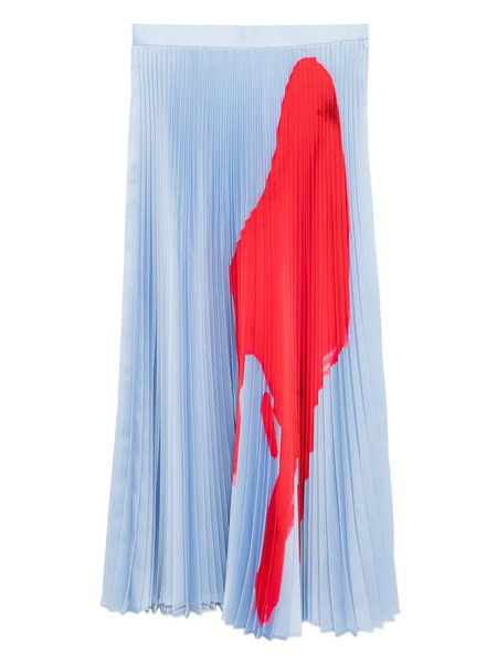  Enföld Graphic-print Pleated Skirt - Blue 