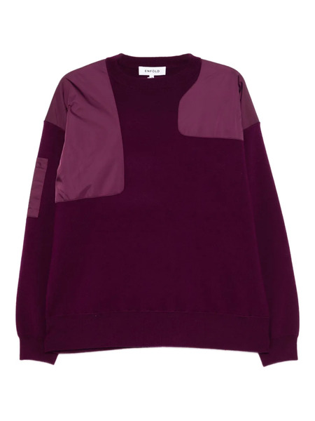  Enföld Patchwork Long Sleeved Jumper - Purple 