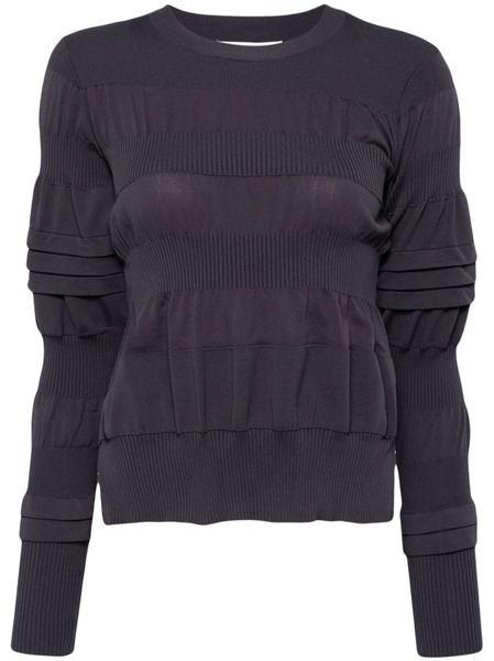  Enföld Ribbed-detailing Crew-neck Jumper - Grey 