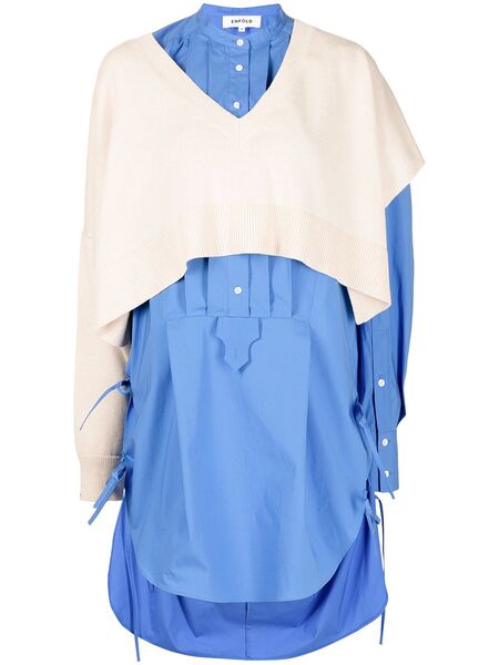  Enföld V-neck Cropped Jumper - Blue 