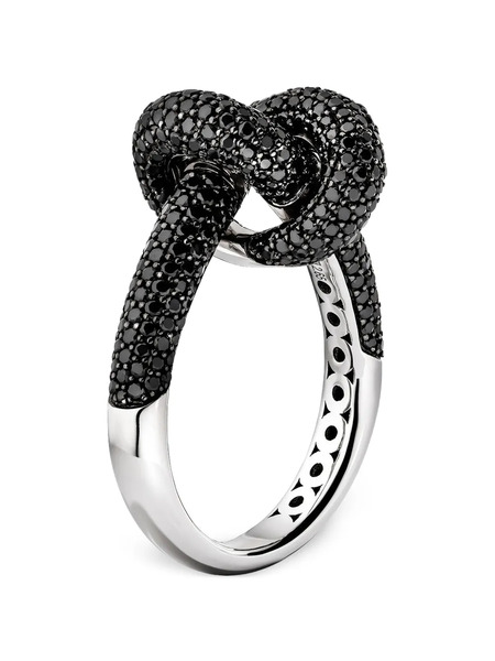  Engelbert Black-diamond Knot Ring - Silver 