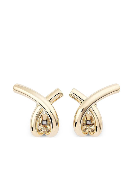 Engelbert 18k Yellow Gold Cross Loop Earrings 