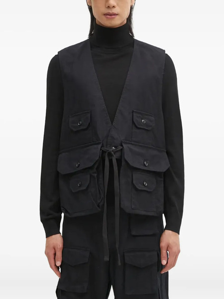 Engineered Garments Multi-pocket Belted Vest - Black 