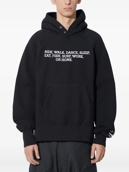  Engineered Garments Printed Hoodie - Black 