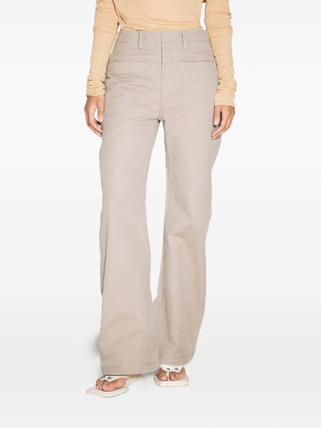  Entire Studios Cotton Flared Trousers - Neutrals 