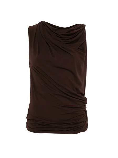  Entire Studios Draped Sleeveless Top - Brown 