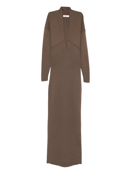  Entire Studios Rallel V-neck Long-sleeve Maxi Dress - Brown 