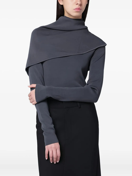  Entire Studios Scarf-detail Turtleneck Top - Grey 