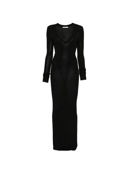  Entire Studios V-neck Long-sleeve Dress - Black 