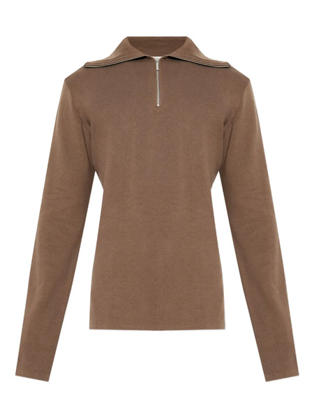  Entire Studios Zip-up Collared Sweater - Brown 