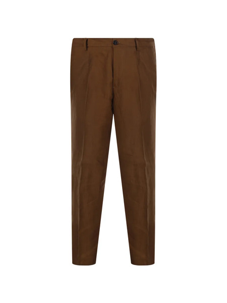  Entre Amis Pleated Trousers - Brown 