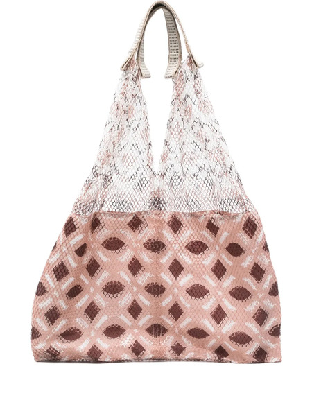  épice Mesh-panel Geometric-pattern Shoulder Bag - Pink 