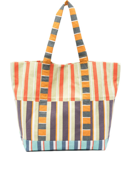  épice Striped Panel Tote Bag - Green 
