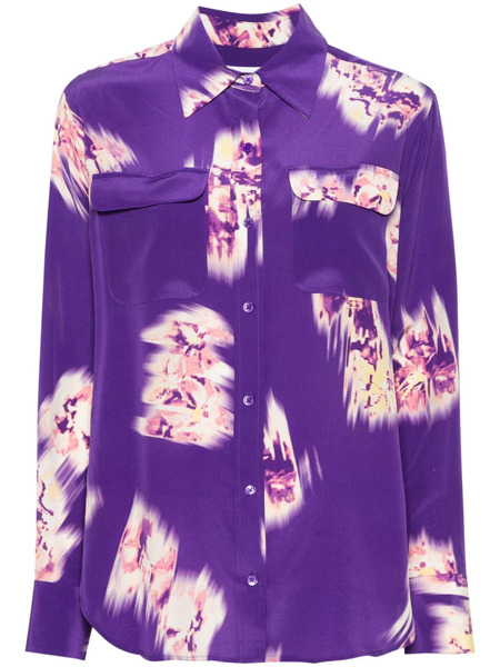  Equipment Signature Floral-print Shirt - Purple 