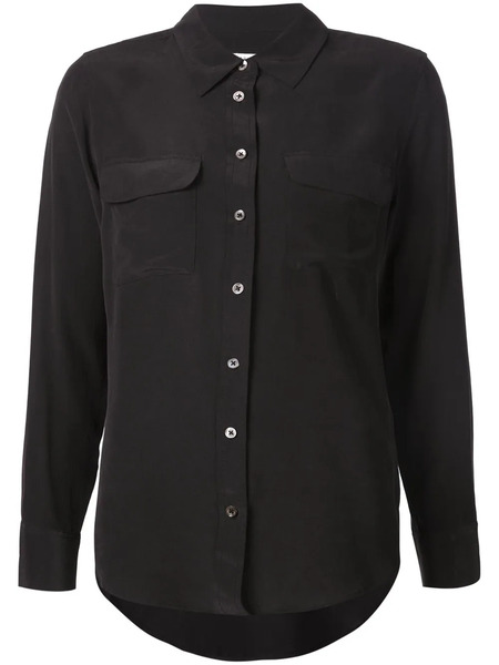  Equipment Signature Slim-fit Silk Shirt - Black 