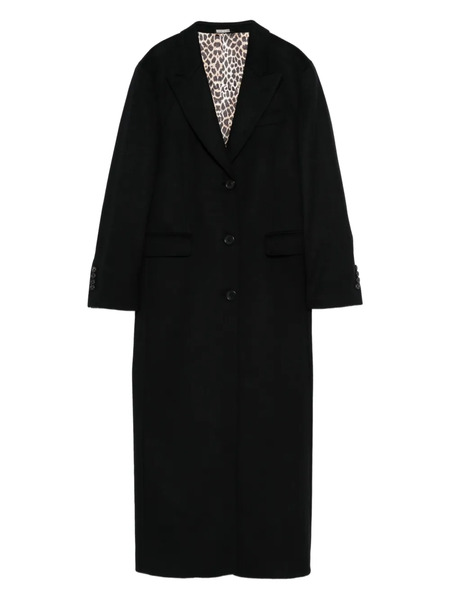  Eraldo Leopard-print Lined Coat - Black 