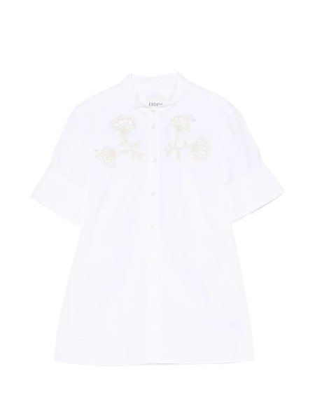  Erdem Appliqué Short-sleeve Shirt - White 