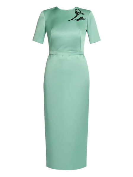  Erdem Beaded-appliqué Short-sleeve Dress - Green 