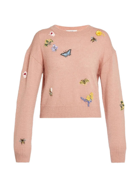  Erdem Crew-neck Embellished Sweater - Pink 