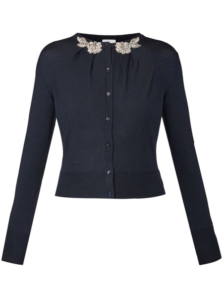  Erdem Draped-detail Cardigan - Blue 