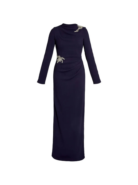  Erdem Embellished Long-sleeves Gown - Blue 