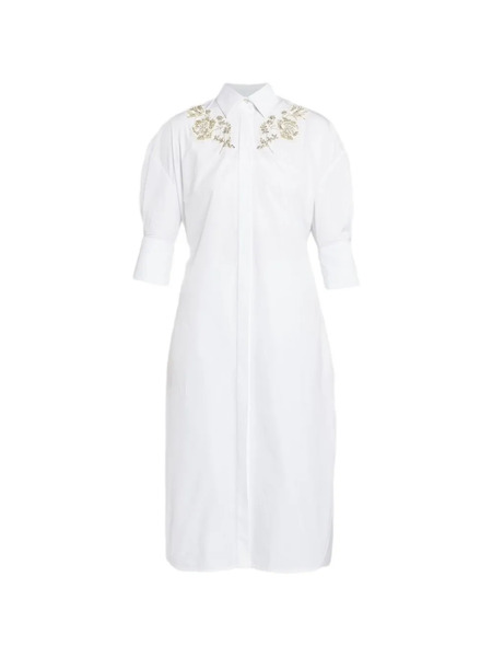 Erdem Embellished Shirt Dress - White 