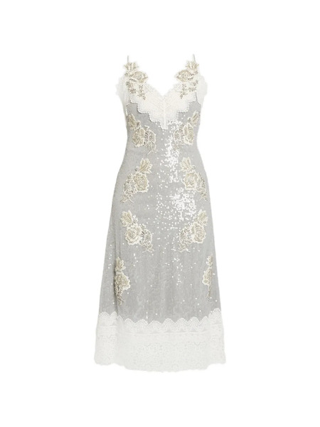  Erdem Floral-appliqués Cocktail Dress - Neutrals 